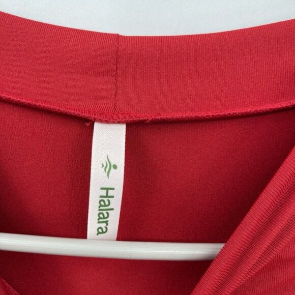 Halara Womens Stand Collar‎ Long Sleeve Flare Maxi Dress Size L Red Casual NWOT - Picture 6 of 10